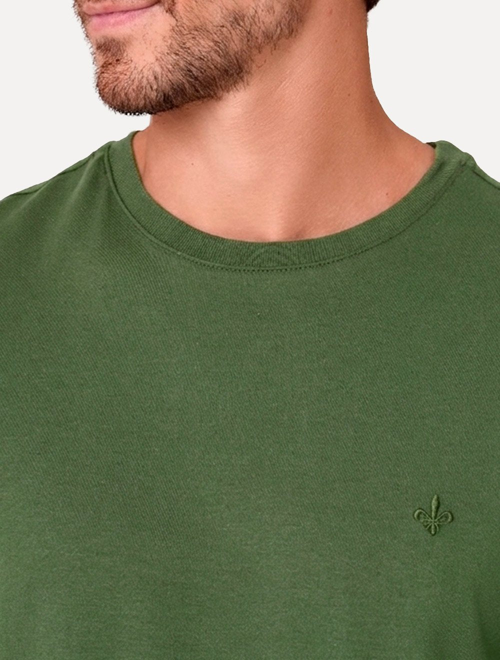 Camiseta Dudalina Masculina Essentials Modal Logo Verde Musgo