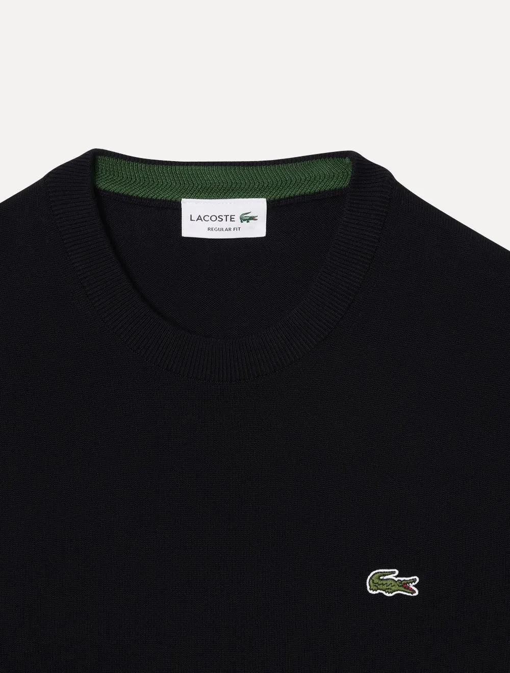 Suéter Lacoste Masculino Regular Fit Gola Redonda Logo Preto