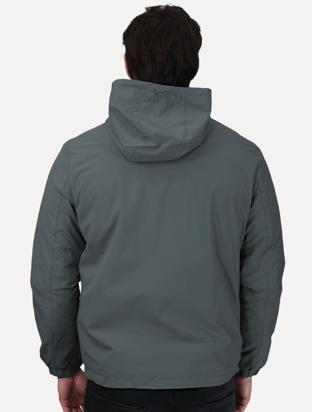 Jaqueta Dixen Masculina Corta-Vento Nylon Pocket Zip Cinza