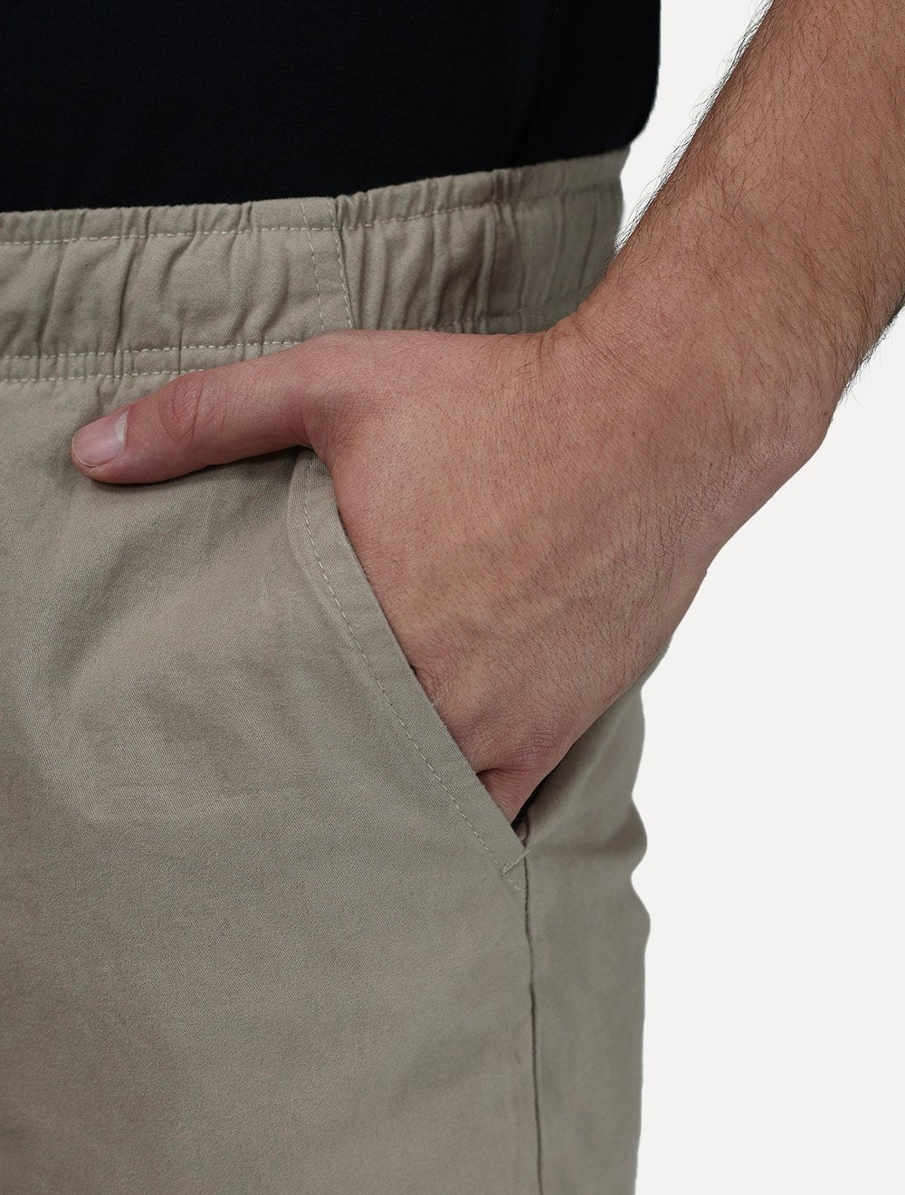 Short King & Joe Masculina Sarja Flex Twill Peach Cáqui Escuro