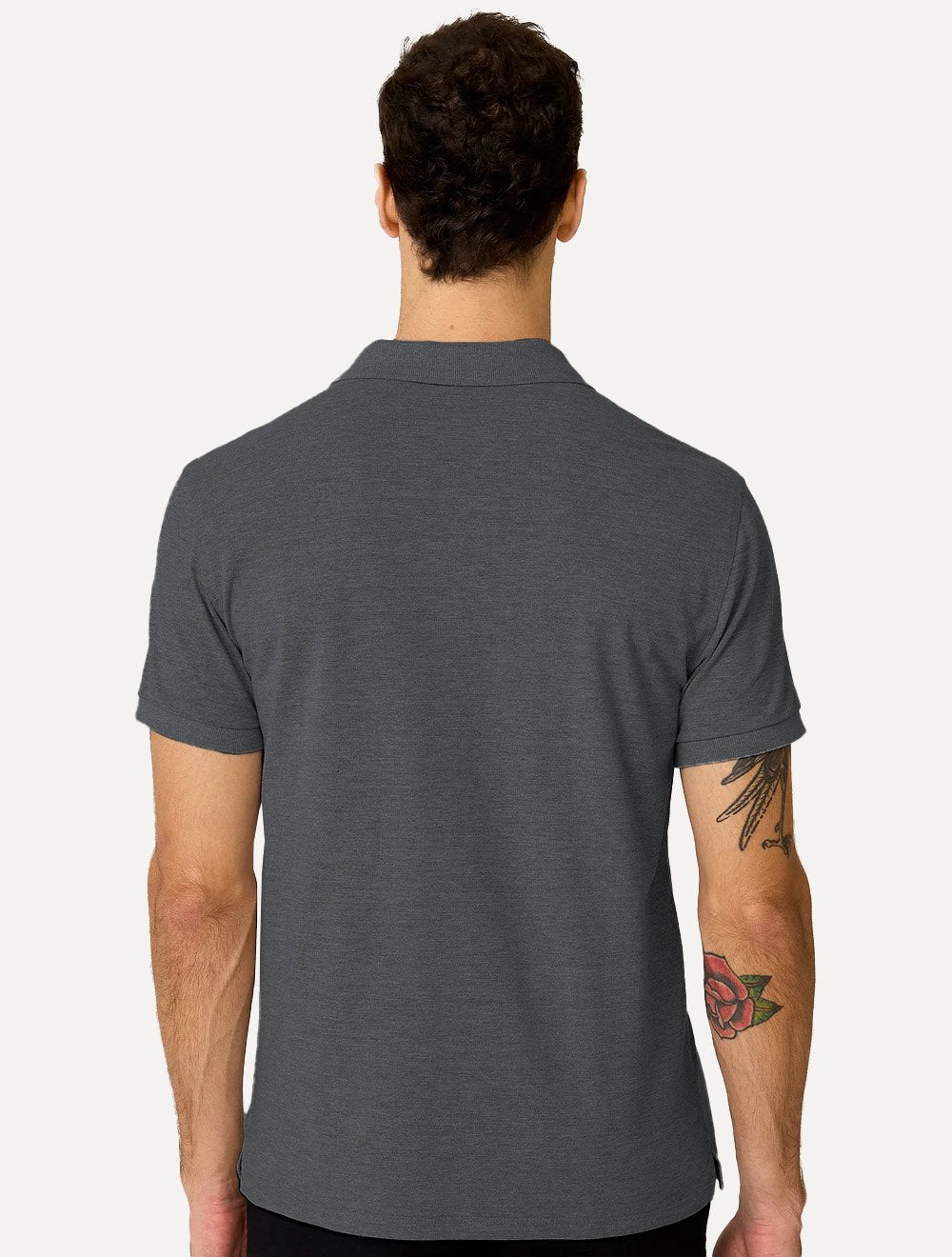 Polo Dudalina Masculina Piquet Basica Logo Bordado Azul Marinho Mescla