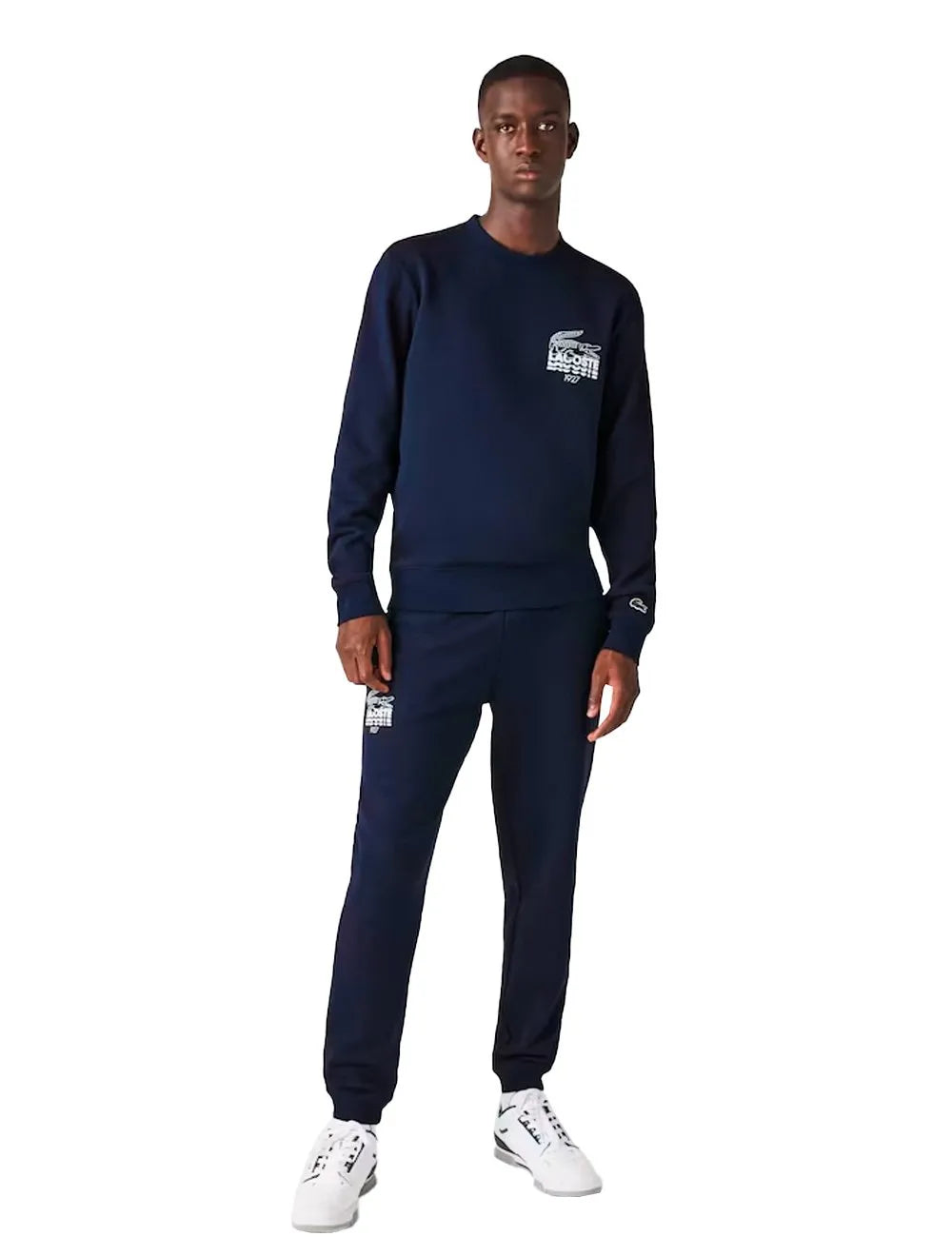 Calça Lacoste Moletom Masculina Croco Logo 1927 Azul Marinho