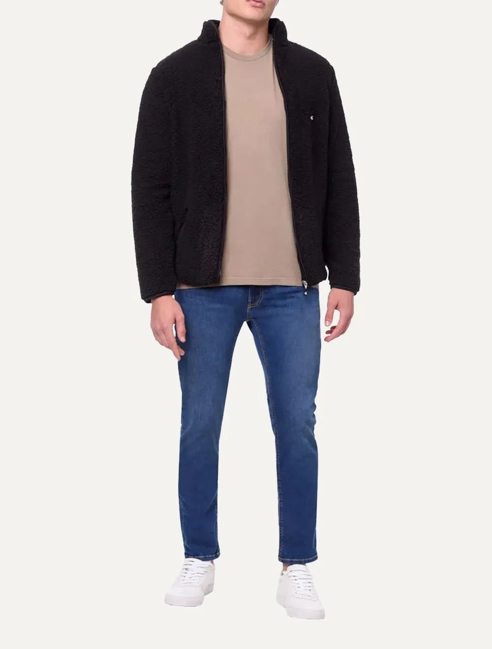 Blusa Calvin Klein Jeans Masculina Sherpa CK Logo Preta
