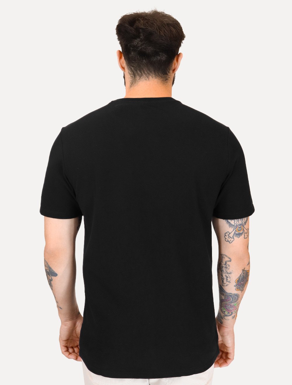 Camiseta Calvin Klein Jeans Masculina Gola Dupla CK Logo Preta