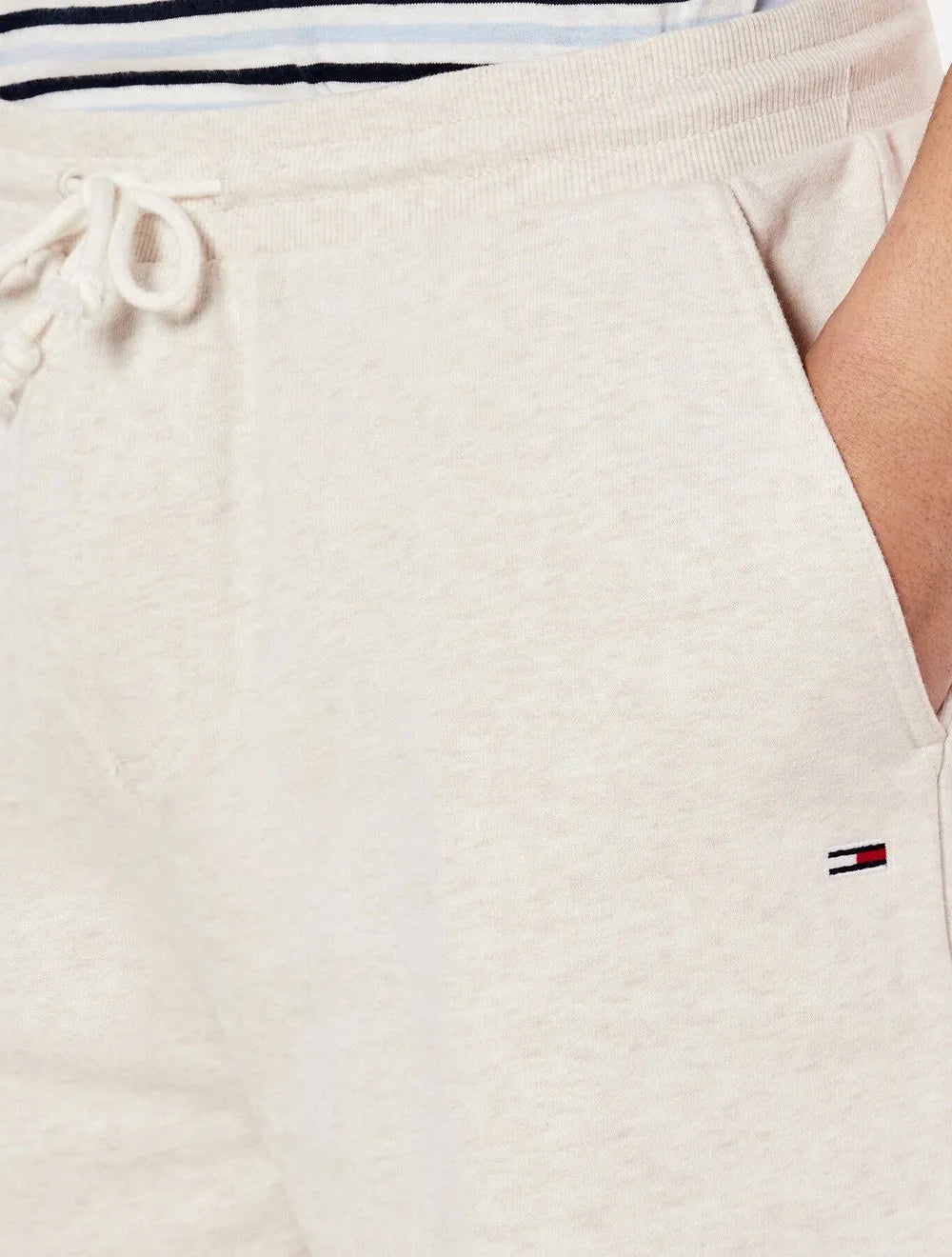 Bermuda Tommy Hilfiger Moletom Logo Mini Faixa Tommy Jeans Off-White Mescla