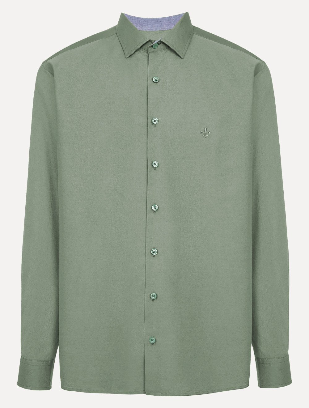 Camisa Dudalina Masculina Comfort Superfine Cotton Mono Logo Verde Claro