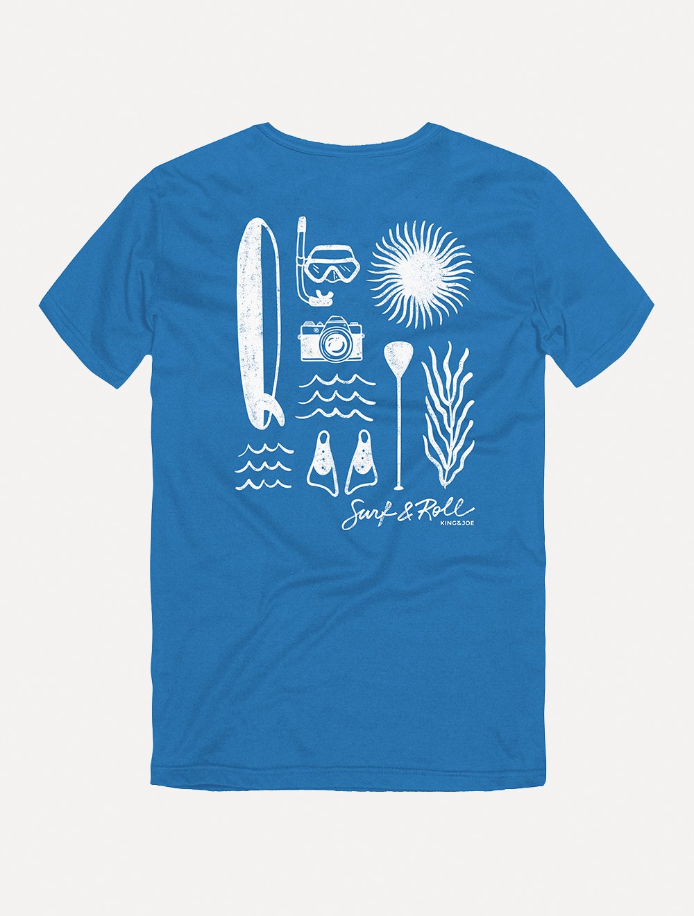 Camiseta King & Joe Masculina Slim Surf&Roll Azul