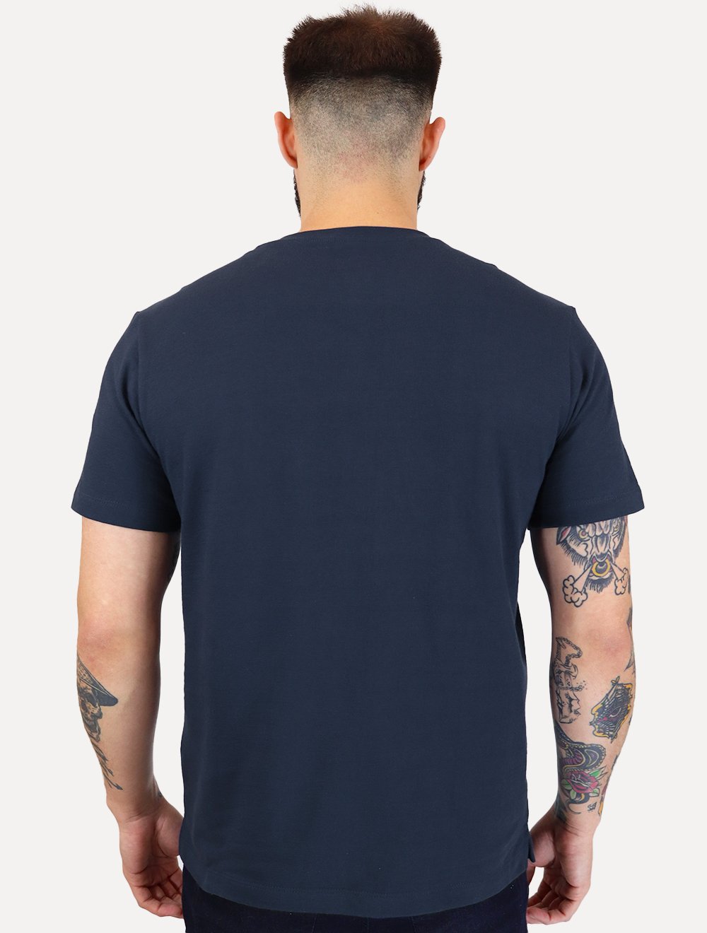 Camiseta Aramis Masculina Regular Gola Portuguesa Tricot Azul Marinho