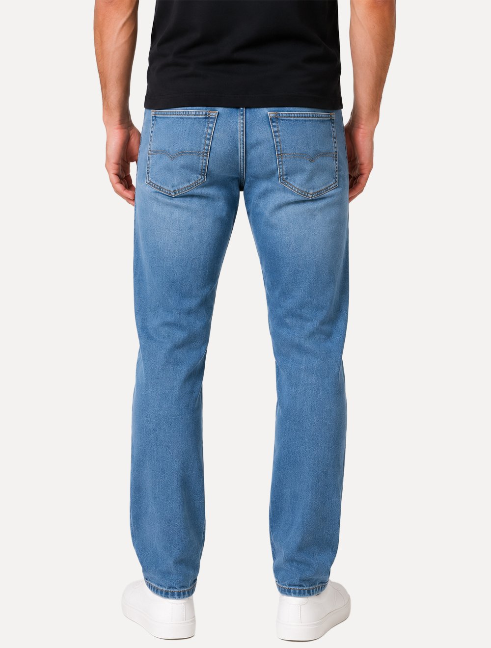 Calça King & Joe Jeans Masculina Soft Denim Blue Regular Azul Médio
