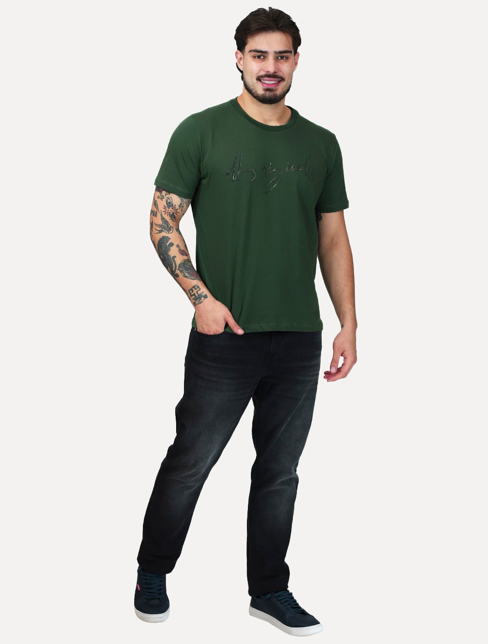 Camiseta Ellus Masculina Signature Foil Verde