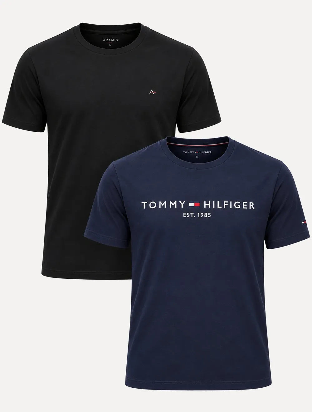 Kit Camisetas Aramis/Tommy Hilfiger | Preta/Azul Marinho