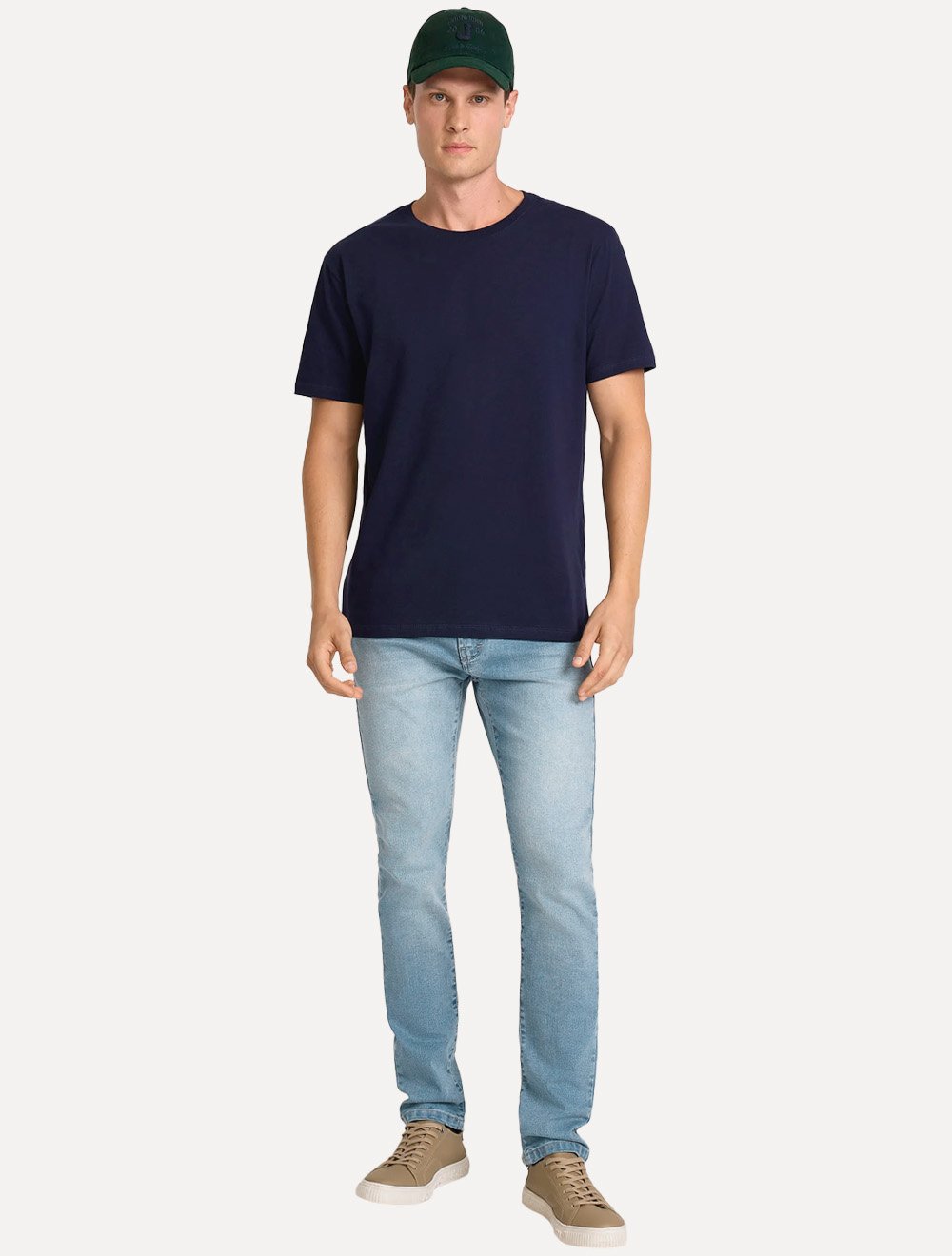 Camiseta John John Masculina Regular Fit Basic Lisa Azul Marinho