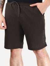 Bermuda John John Masculina Moletom New Basic Print Marrom Médio