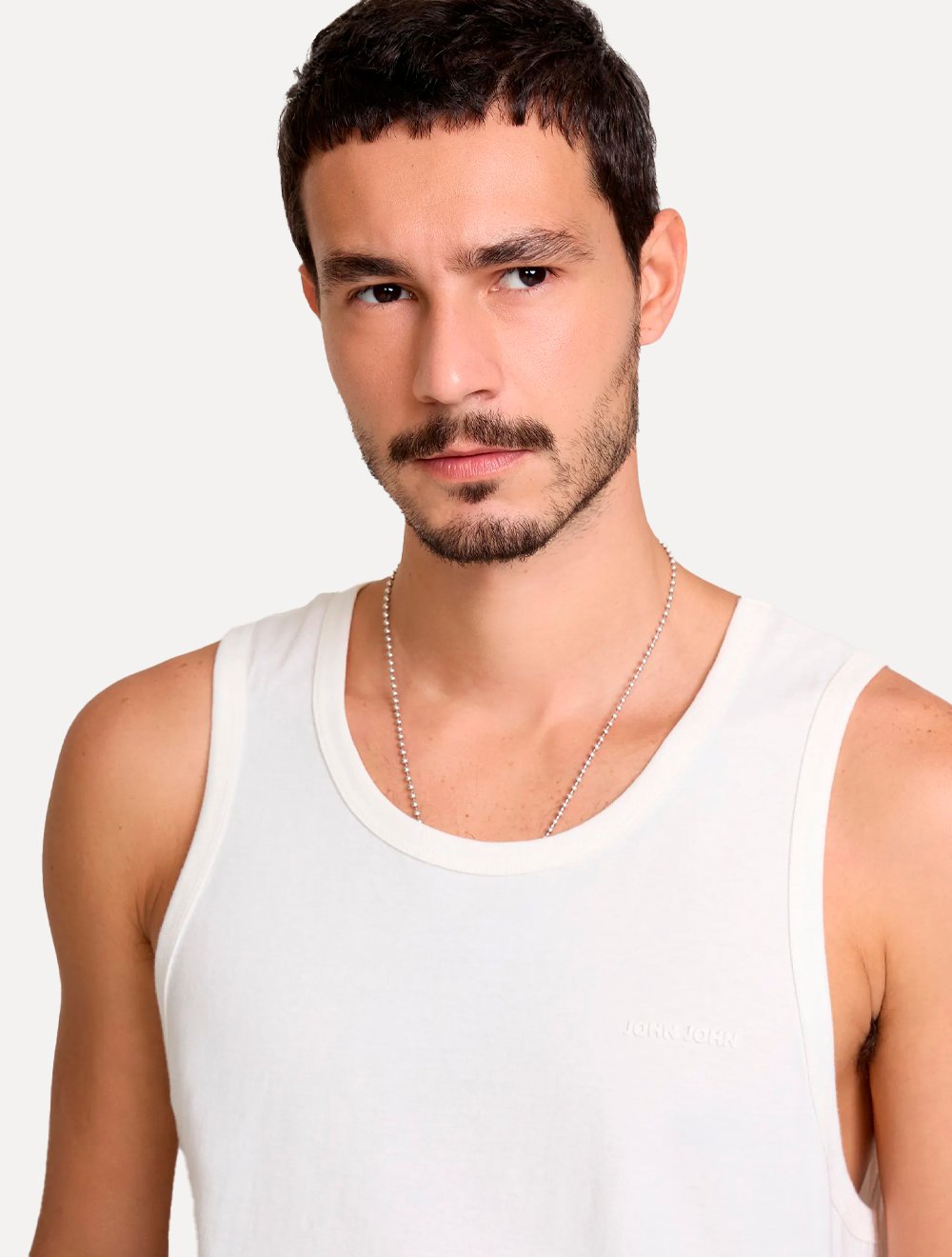 Regata John John Masculina New Regular Fit Rubber Logo Off White