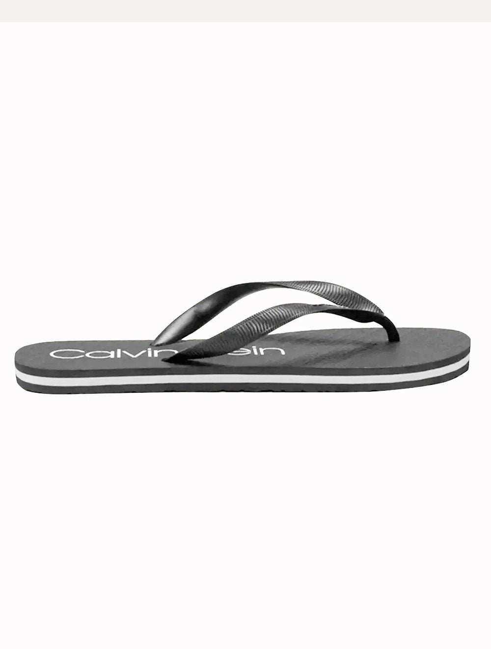 Chinelo Calvin Klein Swimwear Silk Basic Logo Cinza Claro