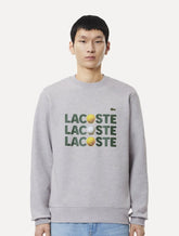 Moletom Lacoste Masculino Heavy Cotton Ball Print Cinza Mescla