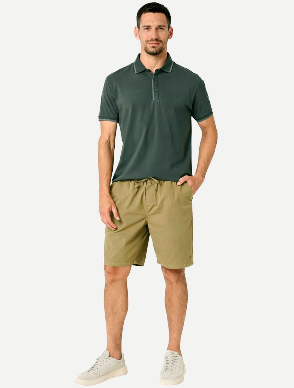 Bermuda Dudalina Masculina Right Fit Elástico Verde Claro