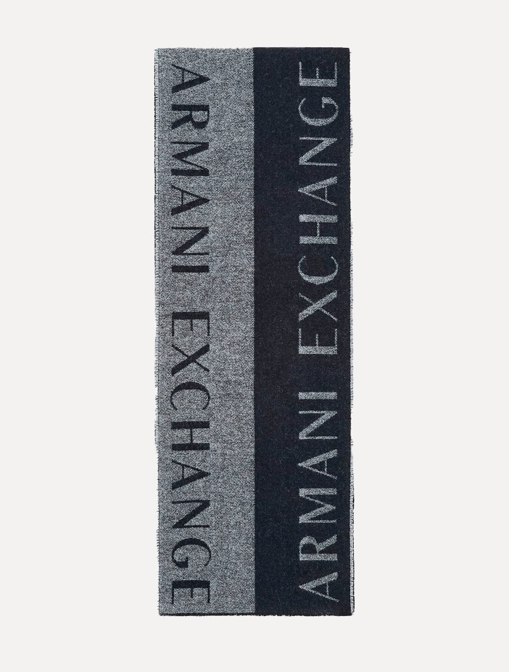 Cachecol Armani Exchange Bicolor Jacquard Azul Marinho/ Cinza Mescla