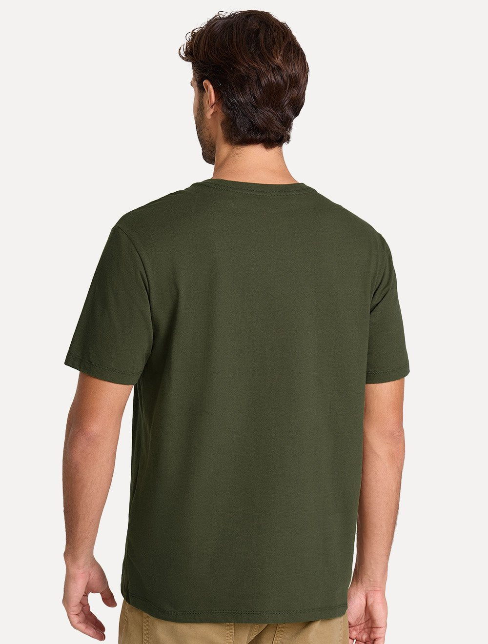 Camiseta John John Masculina Regular Fit Basic Logo Flat Verde Militar