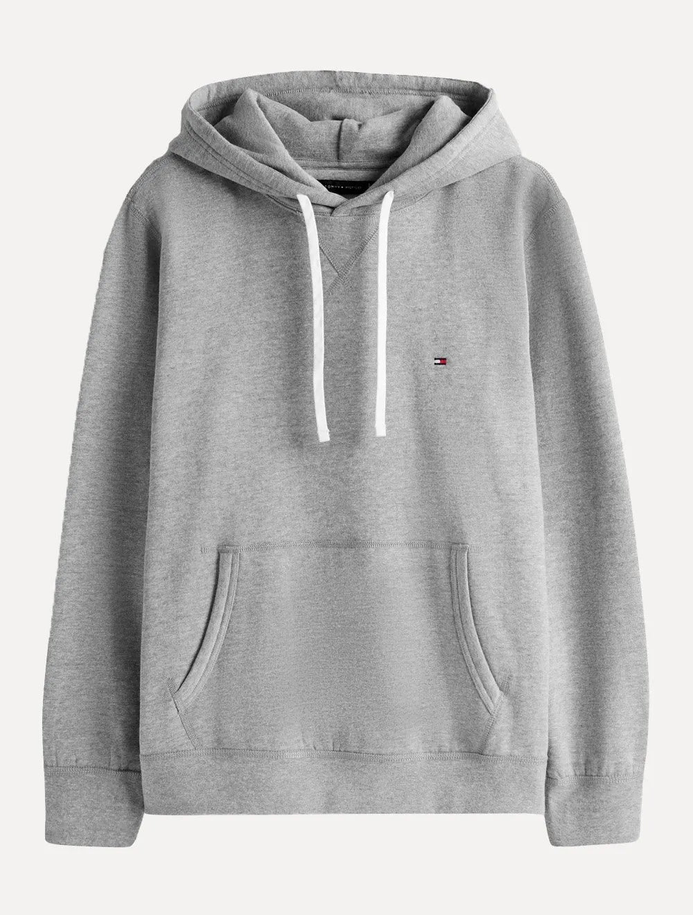 Moletom Tommy Hilfiger Masculino Essential Fleece Hoody Flag Cinza Médio