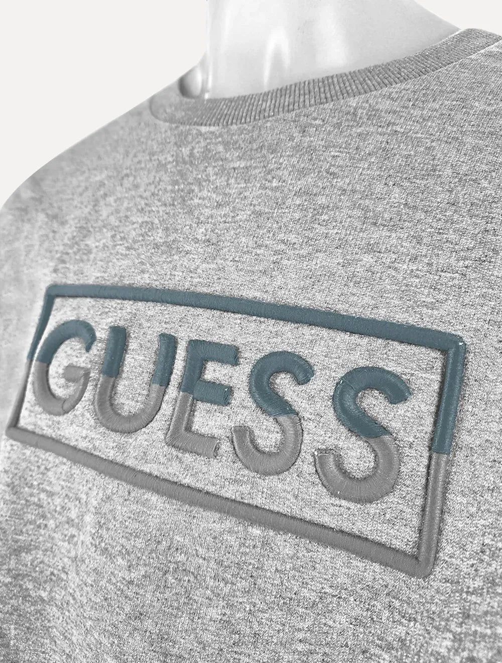 Moletom Guess Masculino Bordado Degrade Cinza Mescla