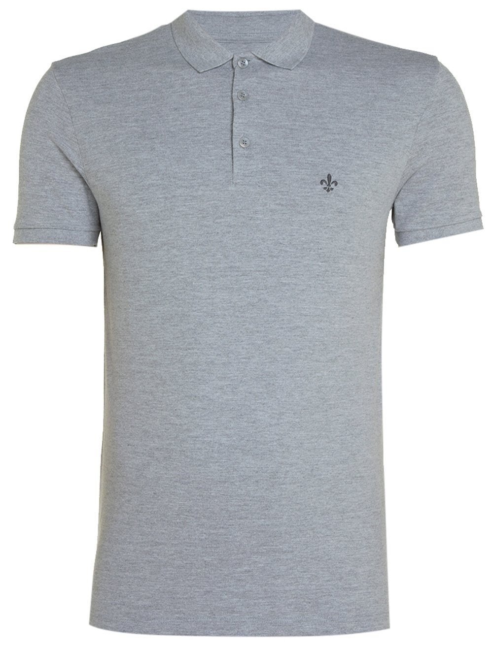 Polo Dudalina Masculina Essentials Extra Cotton Cinza Mescla