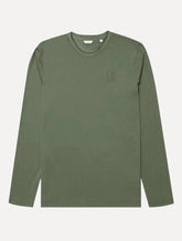 Blusa Calvin Klein Masculina Manga Longa CK NY Bordado Verde Militar