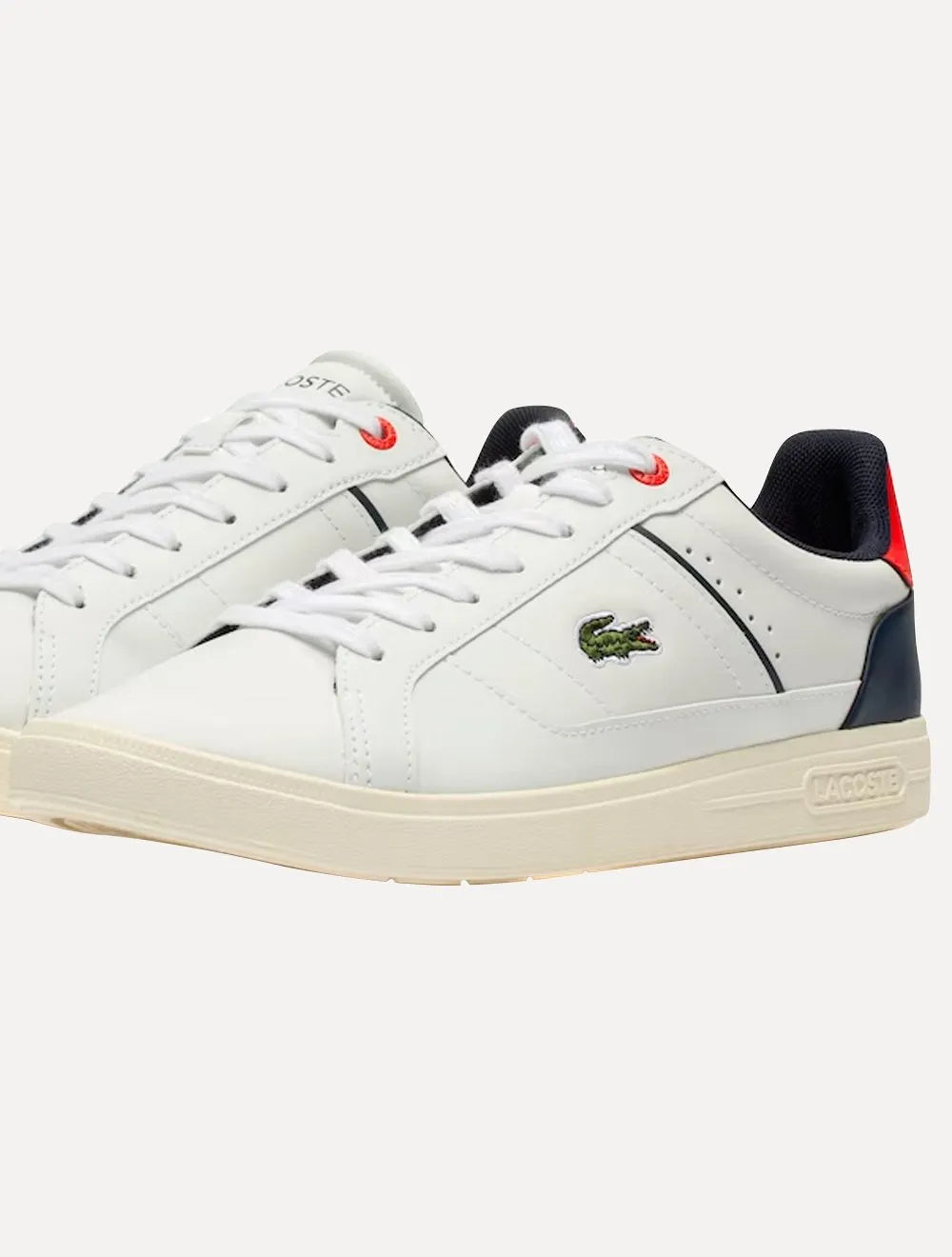 Tênis Lacoste Masculino Couro Europa Pro Leather Red/Wht/Navy Branco