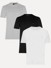 Kit Camisetas Aramis | Masculina Basic Lisa Cinza Mescla/Preta/Branca
