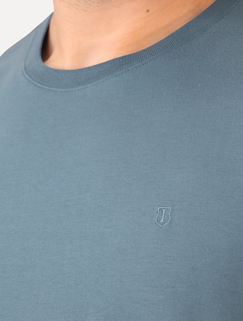 Camiseta Individual Masculina Comfort Logo Azul Médio