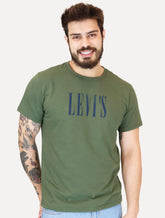Camiseta Levis Masculina Standard Relaxed Blu Center Logo Verde