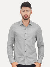 Camisa Calvin Klein Jeans Masculina Slim Tela Algodão Cinza Mescla