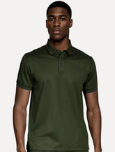 Polo Aramis Masculina Manga Curta Mercerizado Interlock Verde Militar