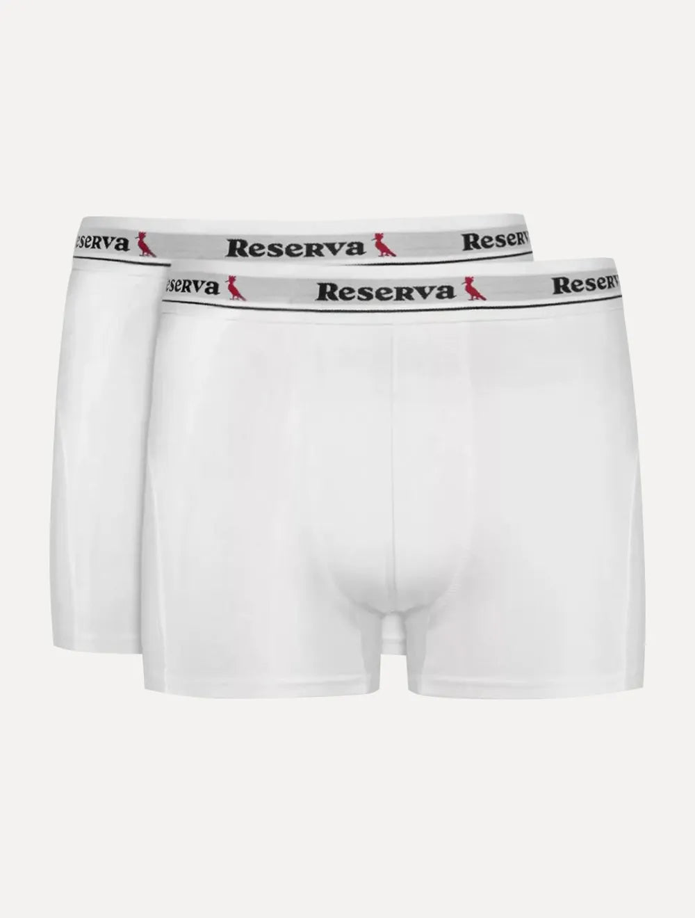 Cueca Reserva Masculina Boxer Basic Logo Branca Pack 2UN