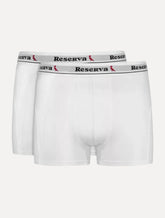 Cueca Reserva Masculina Boxer Basic Logo Branca Pack 2UN