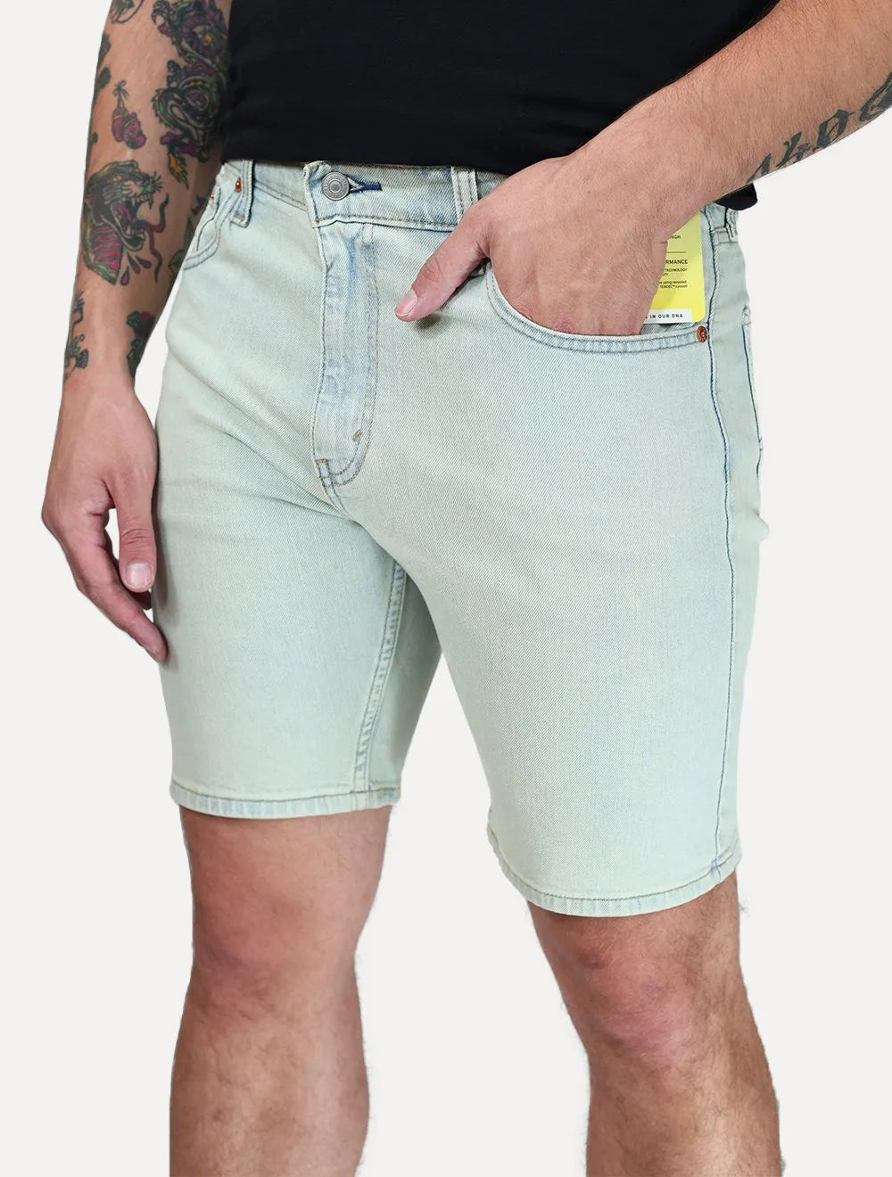 Bermuda Levis Jeans Masculina 412 Slim Shorts Stretch Verde Claro