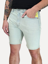 Bermuda Levis Jeans Masculina 412 Slim Shorts Stretch Verde Claro