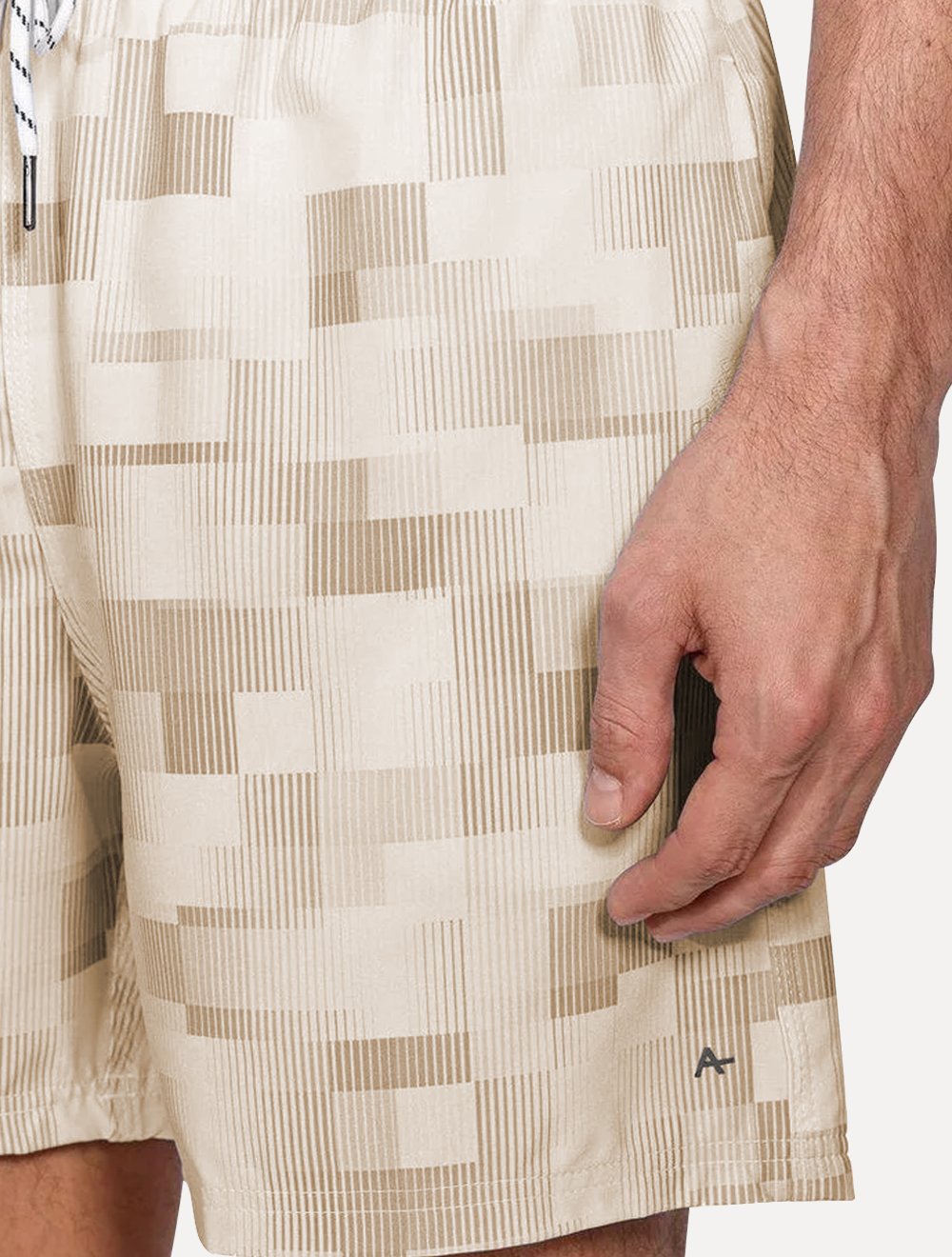 Short Aramis Masculino D'Água Elastico Pixel Cáqui