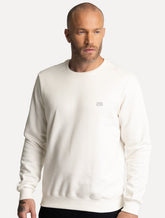 Blusão King & Joe Masculino Moletom Crewneck Logo Peito Off White