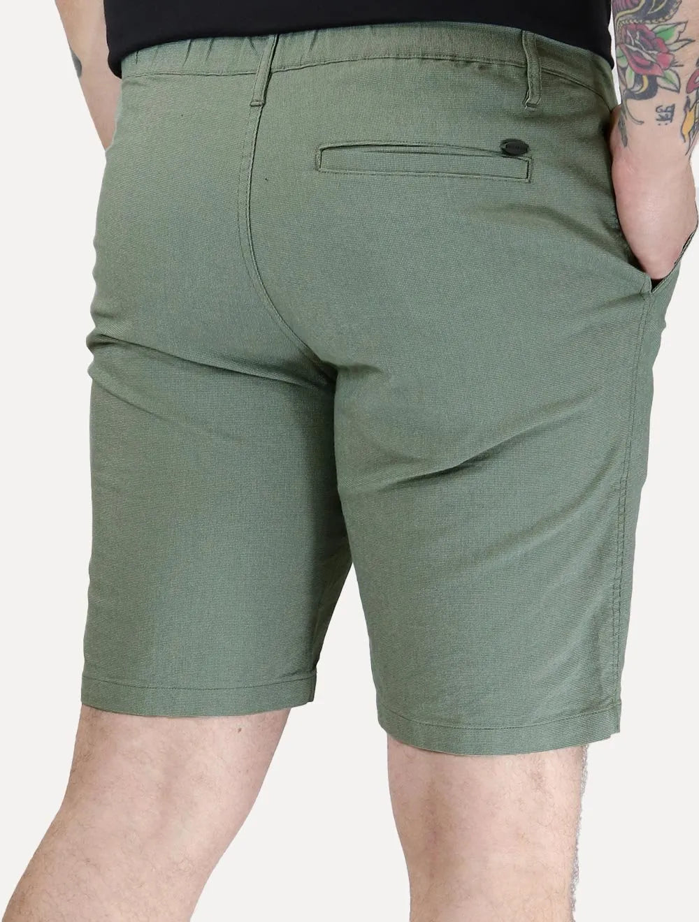 Bermuda Aramis Masculina Chino Cotton Sarja Cadarço Verde Mescla
