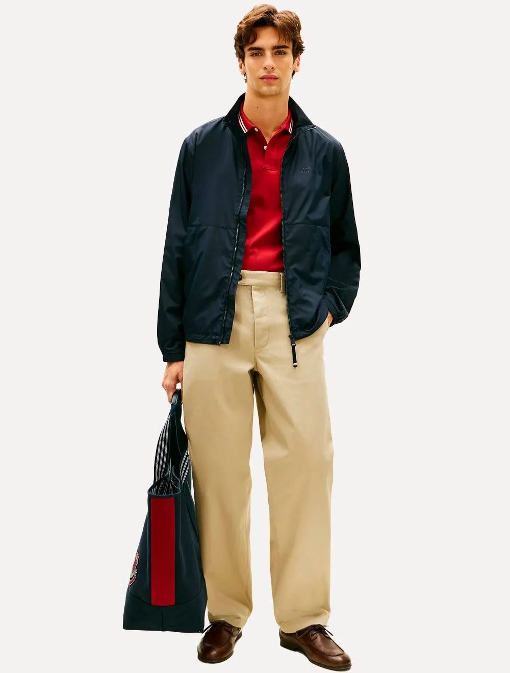 Jaqueta Tommy Hilfiger Branded Rubber Blouson Azul Marinho