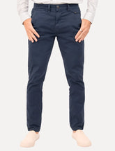 Calça Dudalina Masculina Sarja Slim Faca Color Azul Marinho