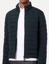 Jaqueta Empório Armani Masculina Matelassê Full-Zip Black Logo Azul Marinho