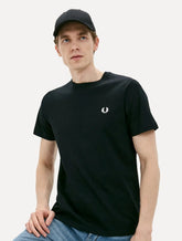 Camiseta Fred Perry Masculina Regular Crewneck Logo Preta