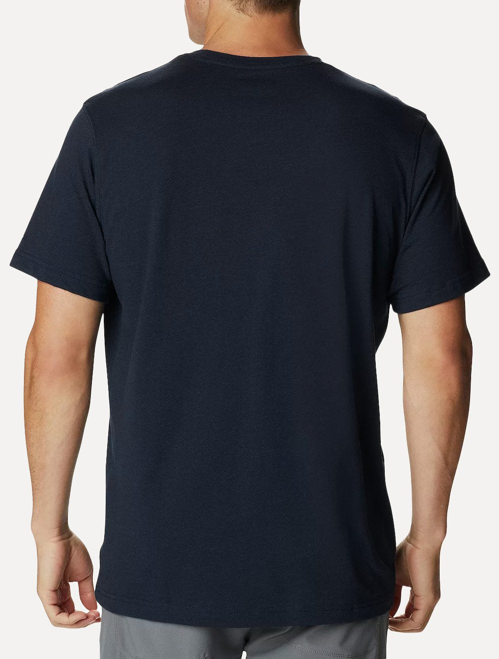 Camiseta Columbia Masculina Grey Logo Azul marinho