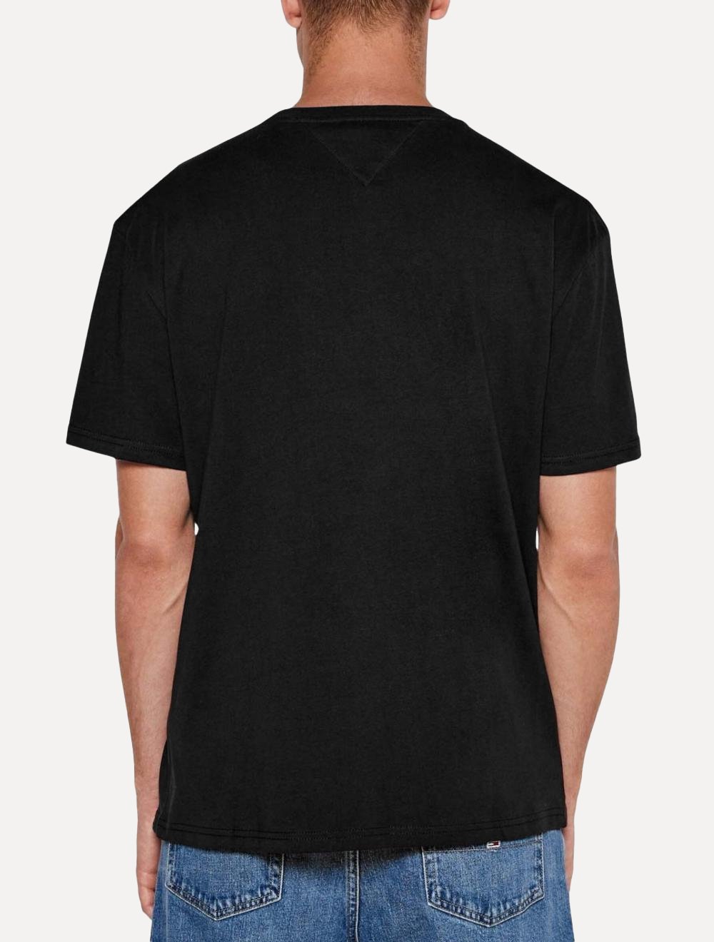 Camiseta Tommy Jeans Masculina Regular Entire Logo Preto
