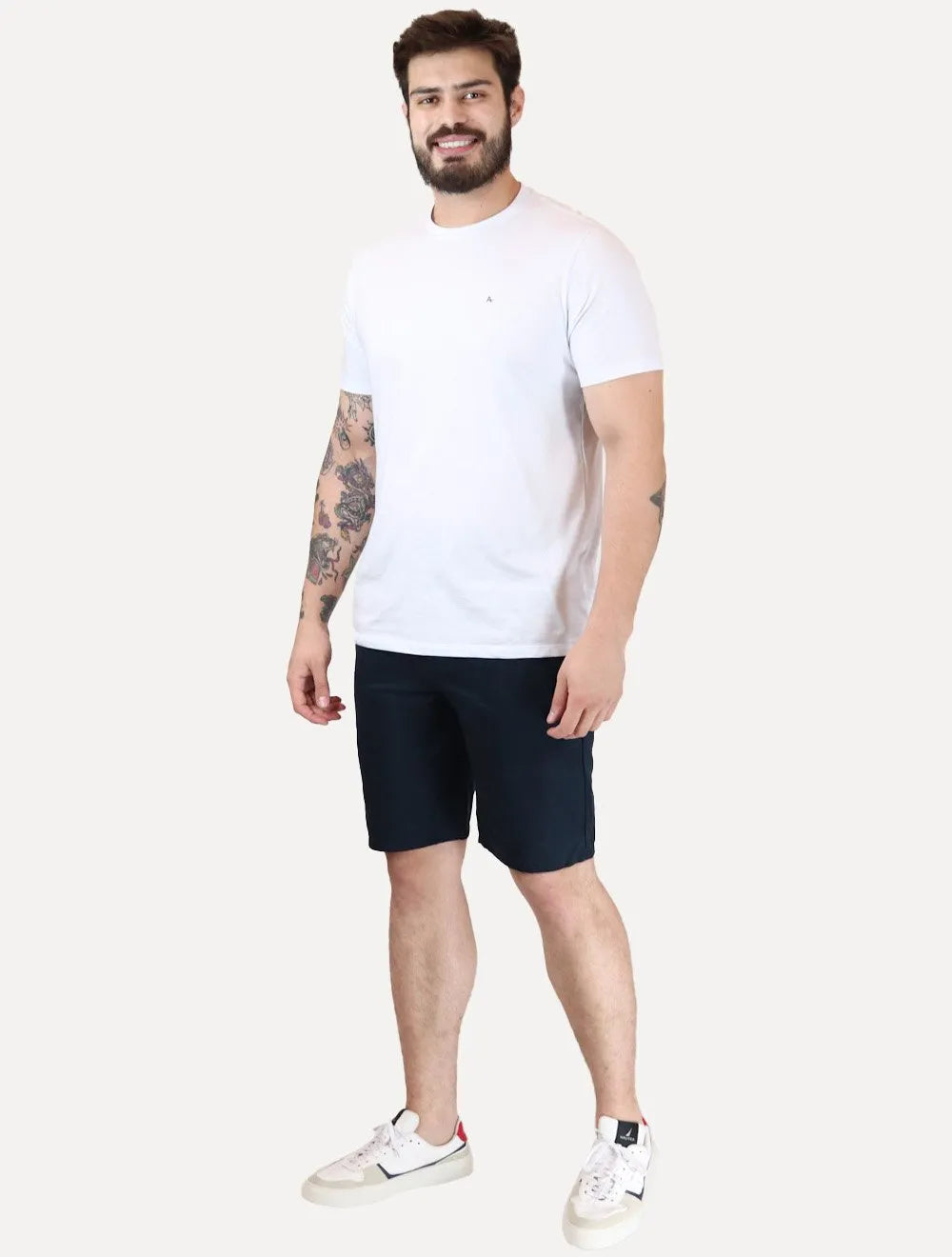Bermuda Levis Masculina Sarja Chino Straight Azul Marinho