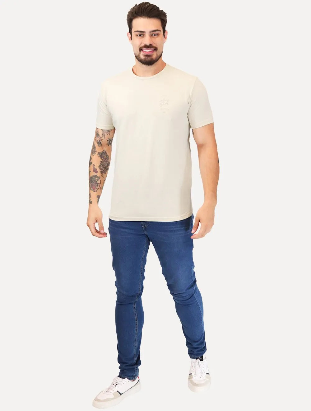 Camiseta King & Joe Masculina Flex Across The Road Areia
