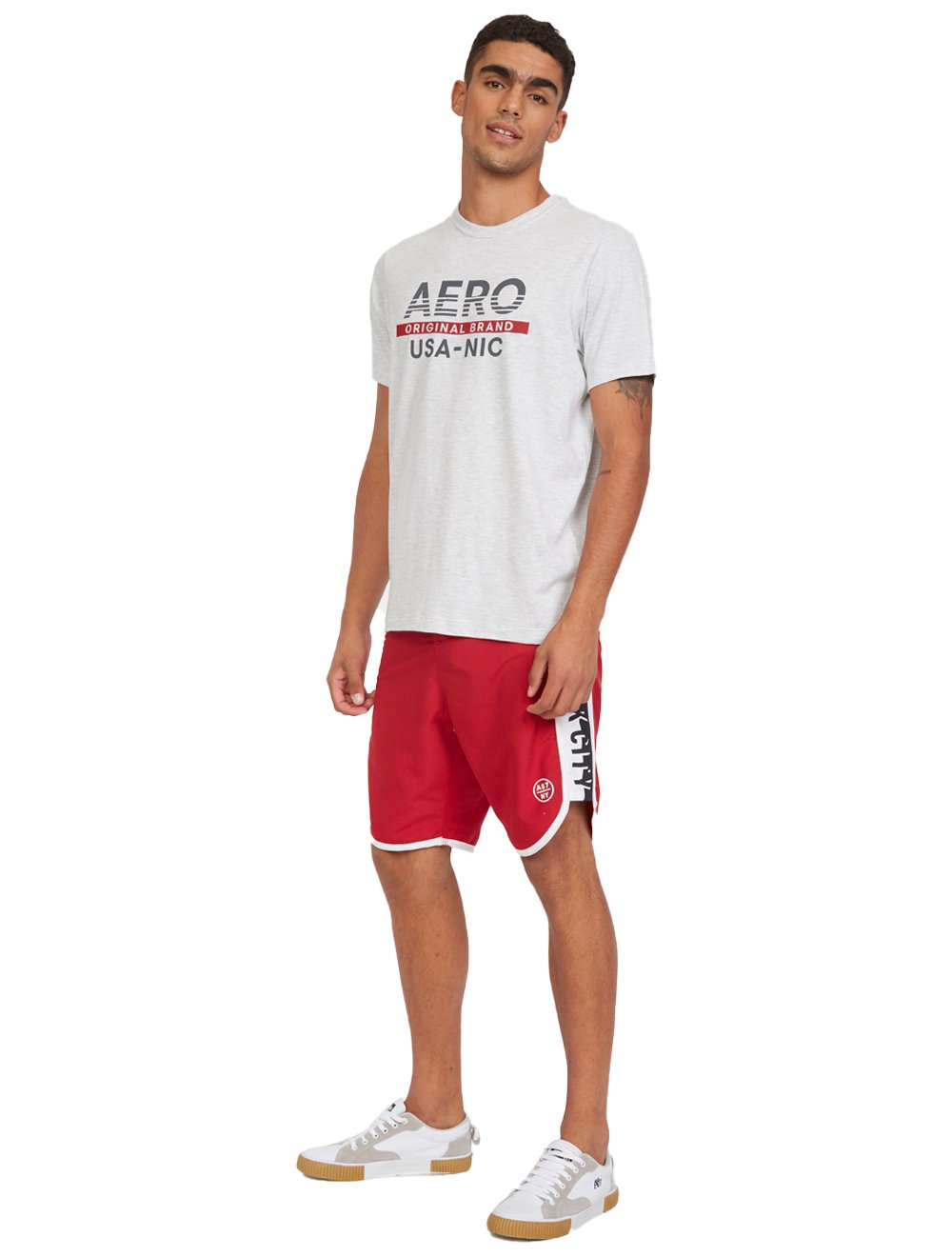 Bermuda Aeropostale D'Água Masculina New York City Side Sash Vermelha
