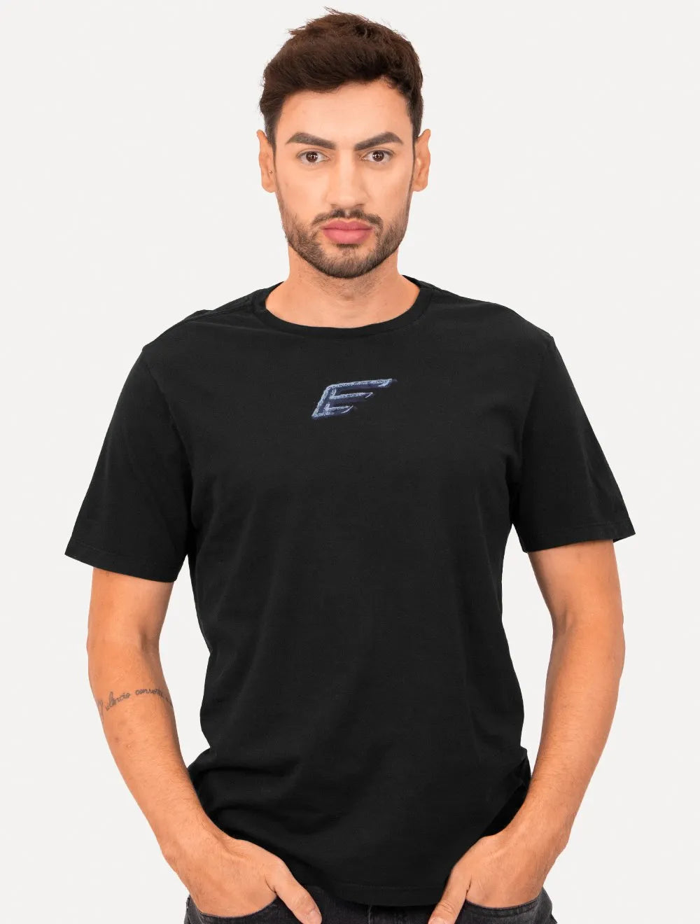 Camiseta Ellus Masculina Cotton Fine Easa Paint Preta